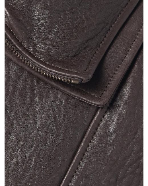 Saint Laurent Black Oversized-Jacke Aus Strukturiertem Leder