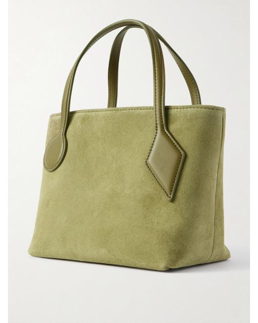 Liffner Green Sprout Micro Leather-Trimmed Suede Tote