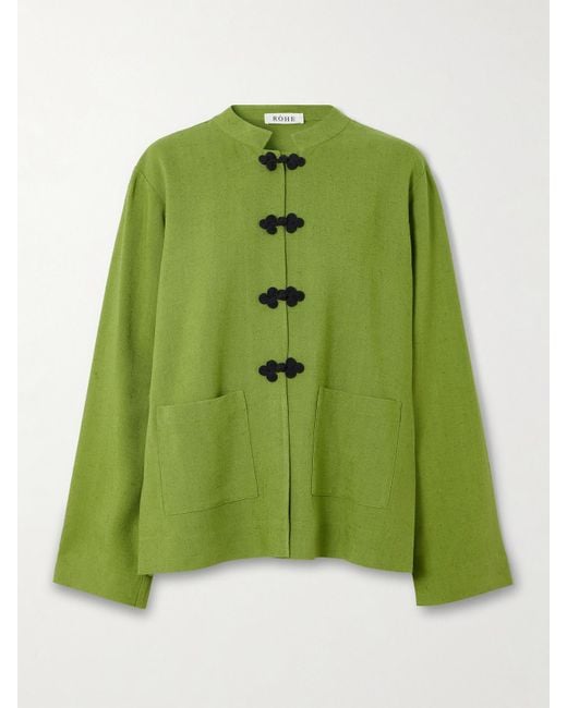 Rohe Green Mandarin Twill Jacket