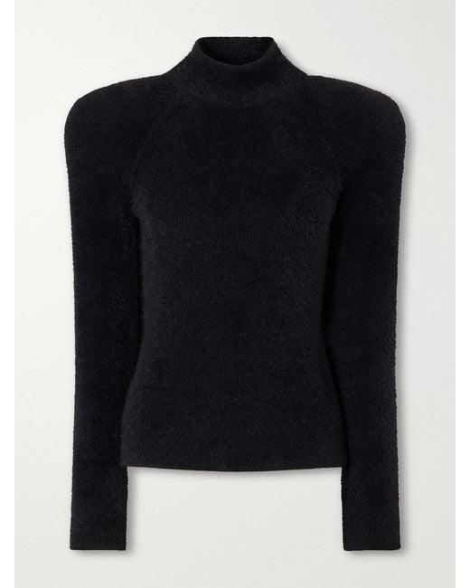 Balmain Black Ribbed-Knit Turtleneck Sweater