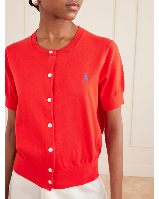 Polo Ralph Lauren Logo-Embroidered Cotton-Blend Cardigan