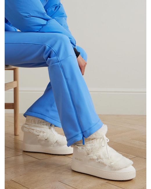 Moon Boot White Ltrack Monaco Plush-Trimmed Shell And Leather-Like Snow Boots