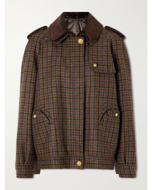 Blazé Milano Brown Chausie Checked Wool Trench Jacket