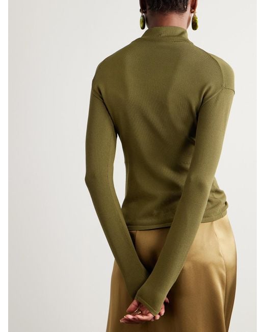 Cult Gaia Green Callie Oberteil Aus Strick Mit Raffungen Und Verzierungen