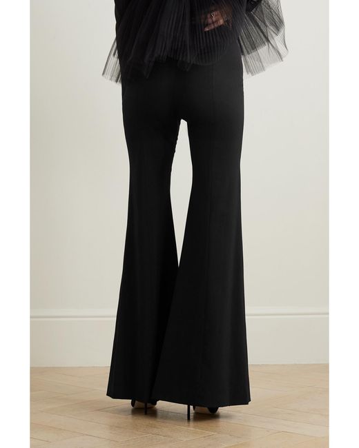 Carolina Herrera Black Wool-Blend Flared Pants