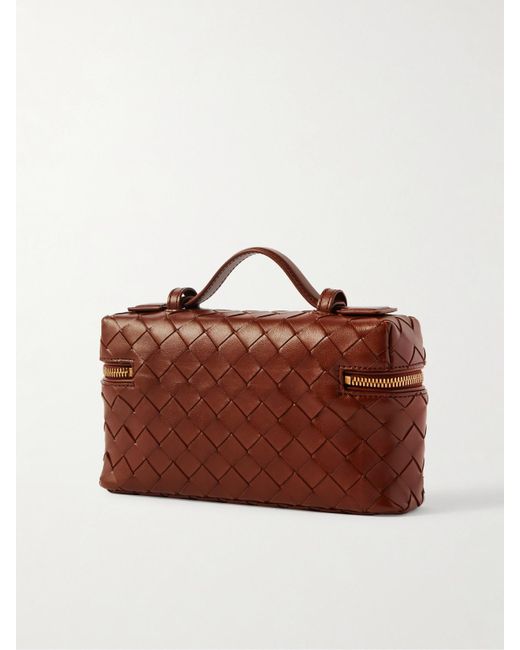 Bottega Veneta Brown Bang Bang Vanity Tote Aus Intrecciato-Leder