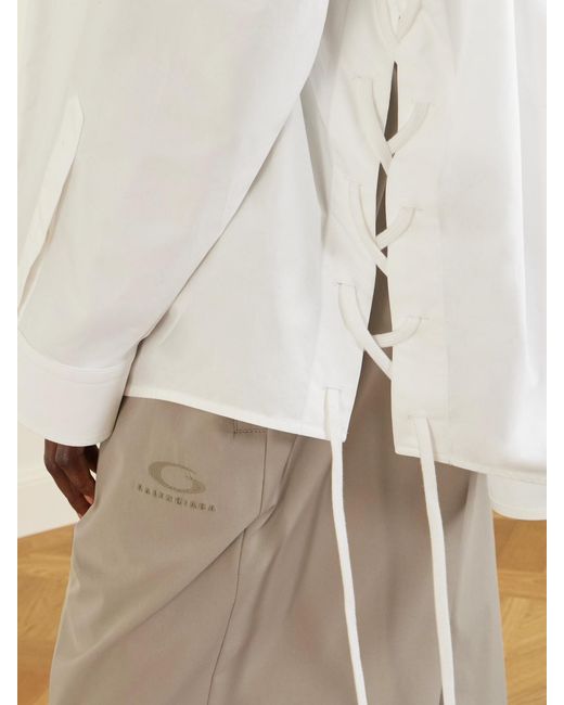 Balenciaga White Embroidered Shell Pants