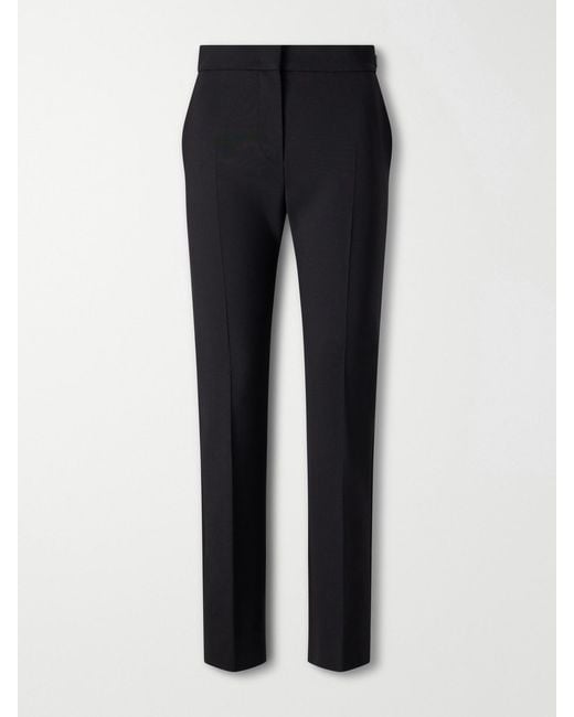 Max Mara Blue Mxmacino Wool-Blend Mid-Rise Slim-Leg Pants