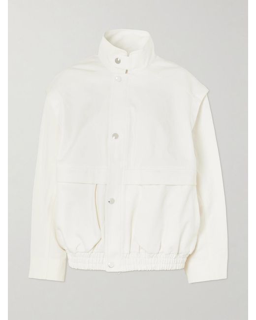 Tibi White Paneled Cotton-Twill Jacket