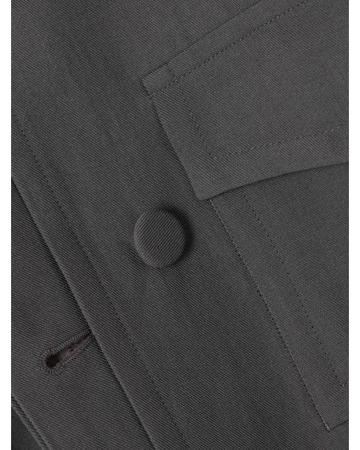 Dries Van Noten Gray Cropped Wool-Blend Jacket