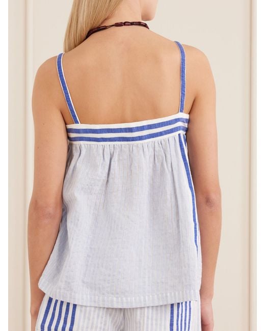 Lemlem Blue Thea Cotton Tank Top