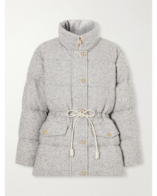 Moncler White Diaphanes Wool-Blend Quilted Down Jacket