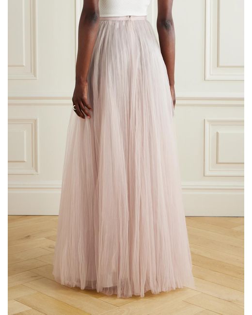 Marmar Halim Pink Plissé-Tulle Maxi Skirt