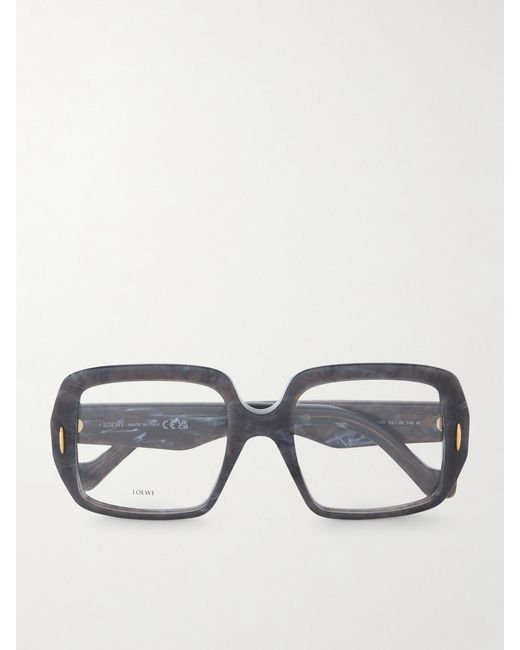 Loewe Black Anagram Square-Frame Acetate Optical Glasses