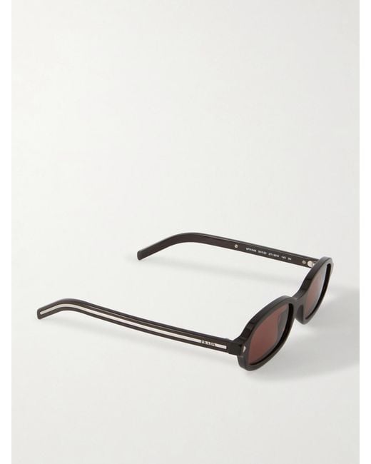 Prada Brown Rectangular-Frame Acetate Sunglasses