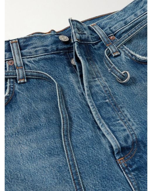 Agolde Blue Emmi Belted High-Rise Wide-Leg Jeans