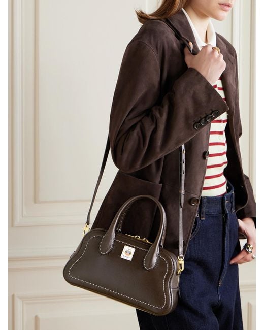 Bally Brown Unda Appliquéd Leather Tote