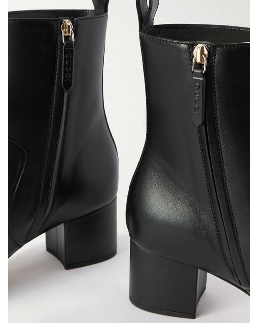 Gucci Black Lady Horsebit-Detailed Leather Ankle Boots