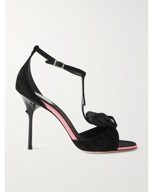 Roger Vivier Black Epine 100 Embellished Suede Sandals