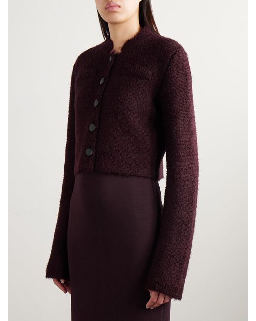 Khaite Purple Ello Brushed Silk And Cashmere-Blend Cardigan