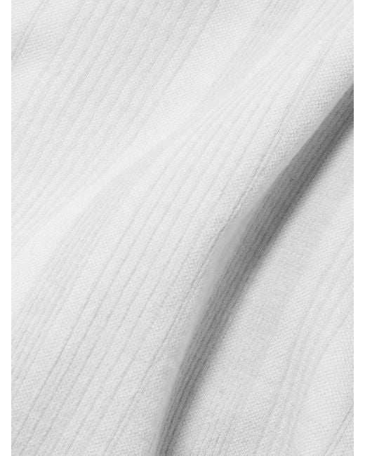 CORDOVA White Sol Ribbed Stretch-Jersey Turtleneck Top