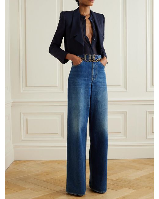 Chloé Blue High-Rise Wide-Leg Jeans