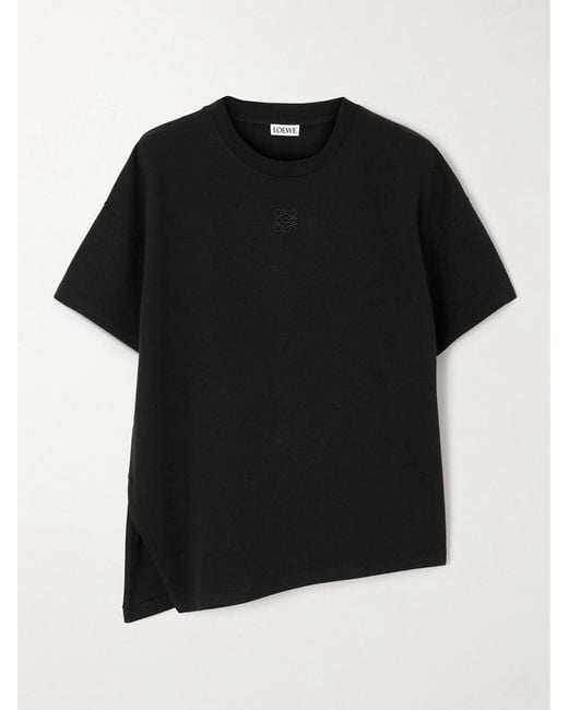 Loewe Black Anagram Asymmetric Cotton-Blend Jersey T-Shirt