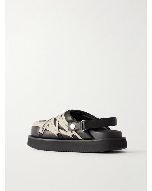 Rick Owens Black Megalace Platform Leather Mules