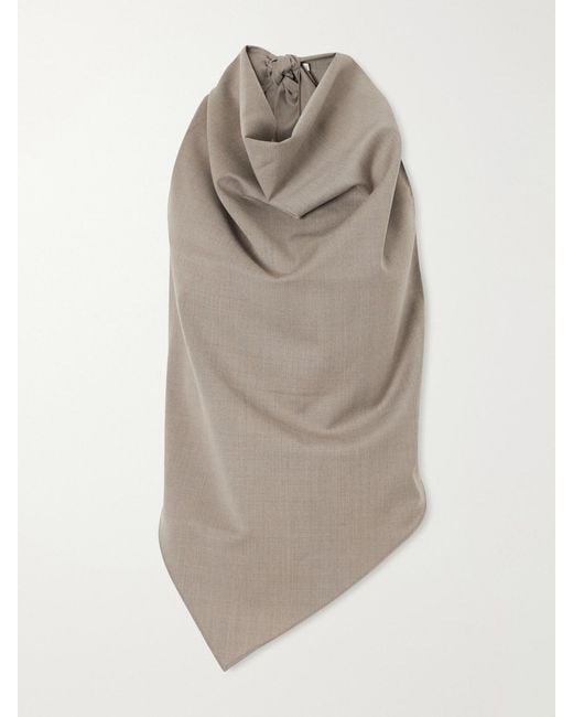 St. Agni Gray Backless Wool-Blend Top