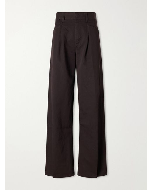 Citizens of Humanity Black Velha Cotton-Blend Wide-Leg Pants
