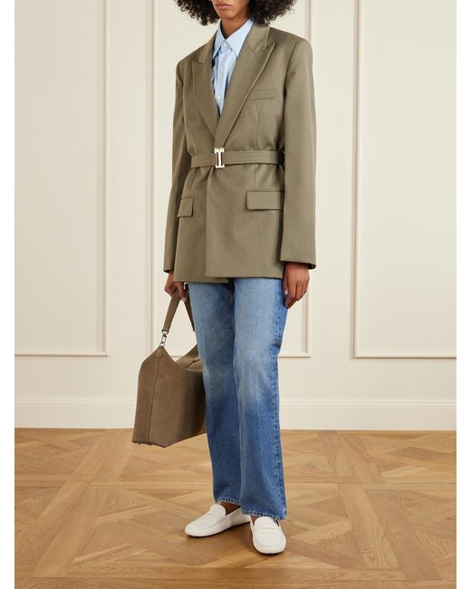 Tod's Natural Gommino Loafers Aus Strukturiertem Leder