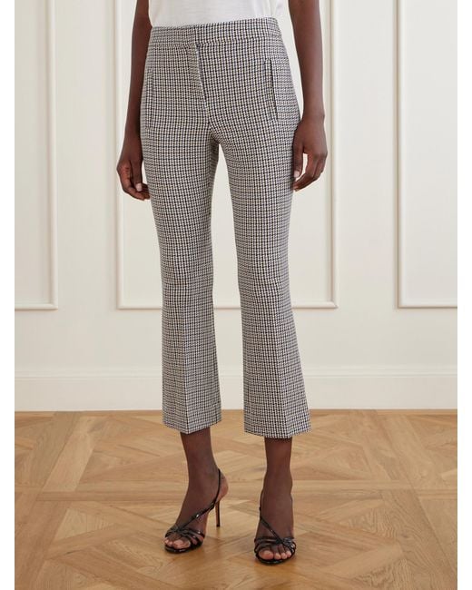 Veronica Beard Gray Arte Prince Of Wales Flared Pants