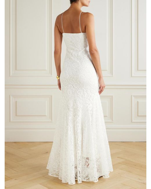 Rodarte White Appliquéd Organic Cotton-Blend Lace Gown