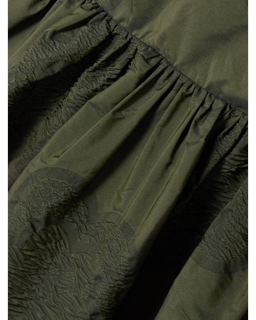 CECILIE BAHNSEN Green Kelly Midikleid Aus Matelassé-Taft