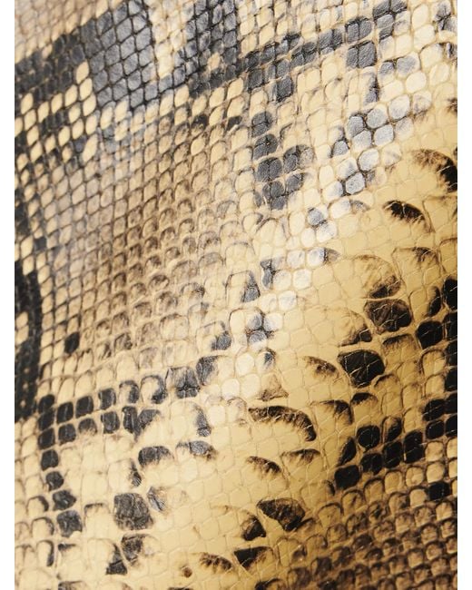 Dries Van Noten Metallic Snake-Effect Leather Top