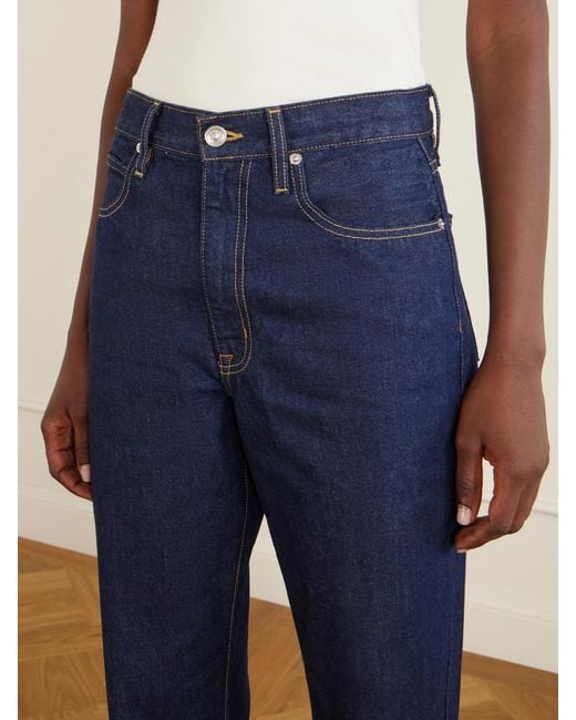 SLVRLAKE Denim Blue London High-Rise Straight-Leg Jeans
