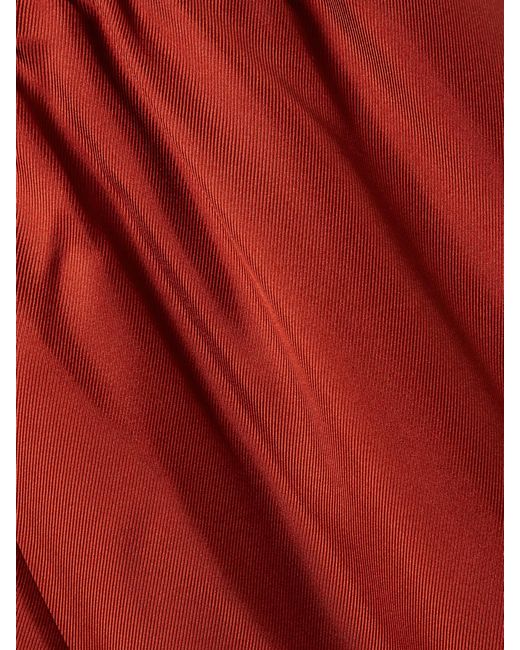 Loulou de Saison Red Alera Silk-Twill Wide-Leg Pants