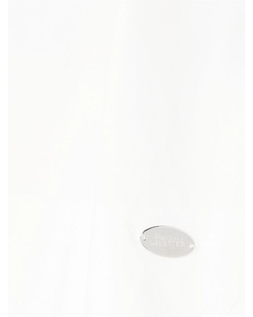 Jean Paul Gaultier White Embellished Stretch-Cotton Shirt