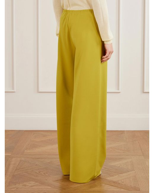 La Ligne Yellow Colby Recycled Stretch-Crepe Wide-Leg Pants