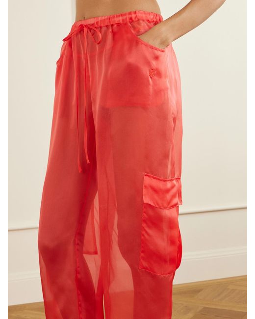 Kiki de Montparnasse Red Organza Straight-Leg Pants