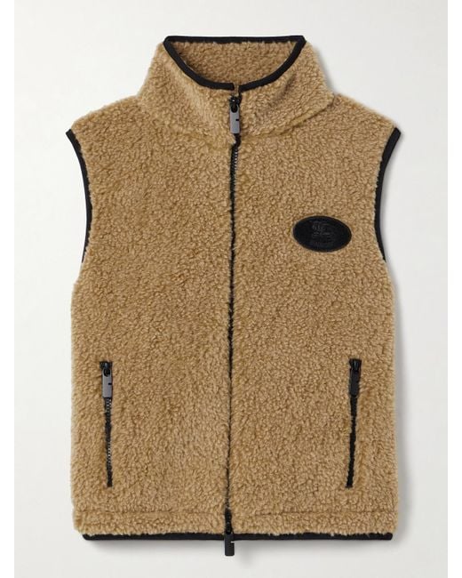 Burberry Brown Weste Aus Fleece Mit Applikation