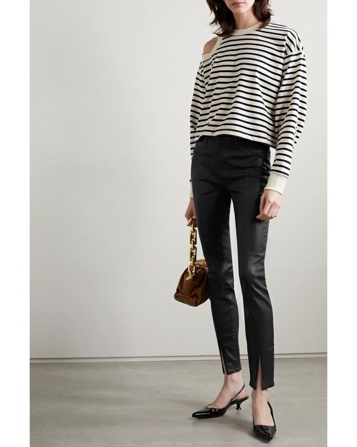 L'Agence Black Jyothi Coated High-Rise Skinny Jeans