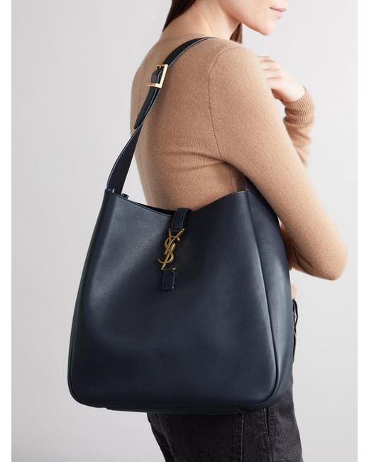 Saint Laurent Blue Le 5 À 7 Supple Große Schultertasche Aus Leder