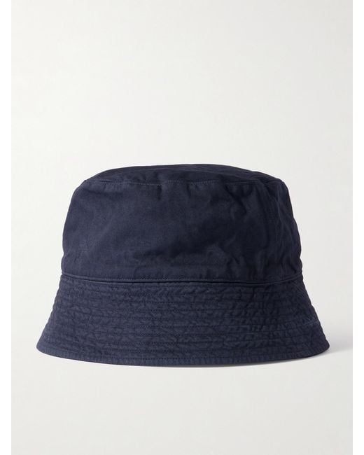 Auralee Blue Kijima Takayuki Finx Cotton-Twill Bucket Hat