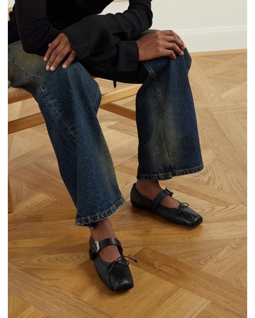 Ann Demeulemeester Black Zoey Leather Ballet Flats