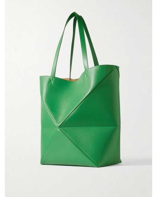 Loewe Green Puzzle Fold Große, Wandelbare Tote Aus Leder