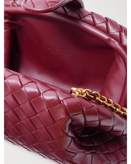 Bottega Veneta Red Lauren 1980 Teen Small Intrecciato Leather Clutch