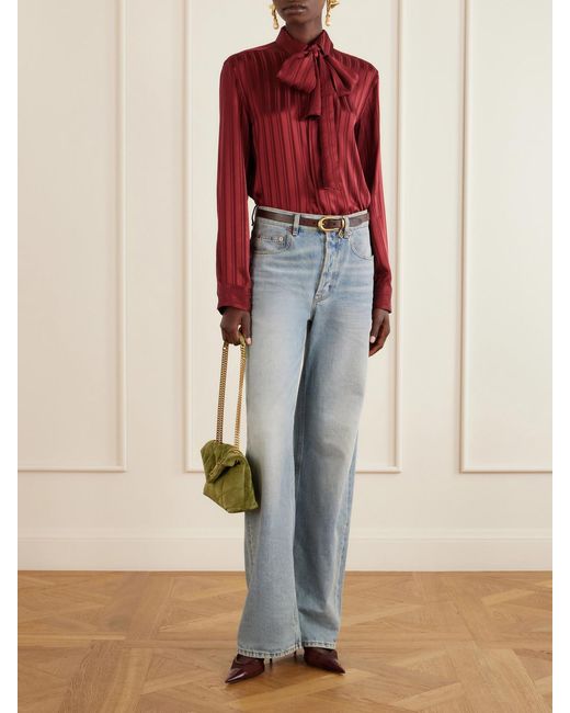 Saint Laurent Green Toy Puffer Matelassé Leather-Trimmed Suede Shoulder Bag
