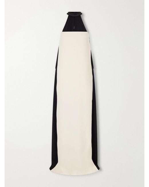 Valentino Garavani Natural Strapless Scarf-Detailed Silk-Cady Gown