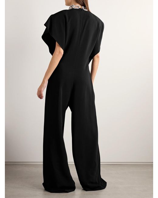 Stella McCartney Black Crystal-Embellished Crepe Jumpsuit